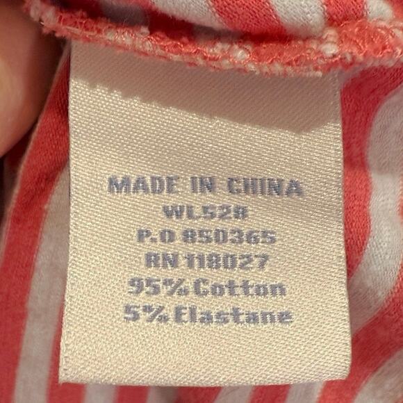 Boden V-Neck Top Size 4 Pink White Striped Cotton - Picture 9 of 12